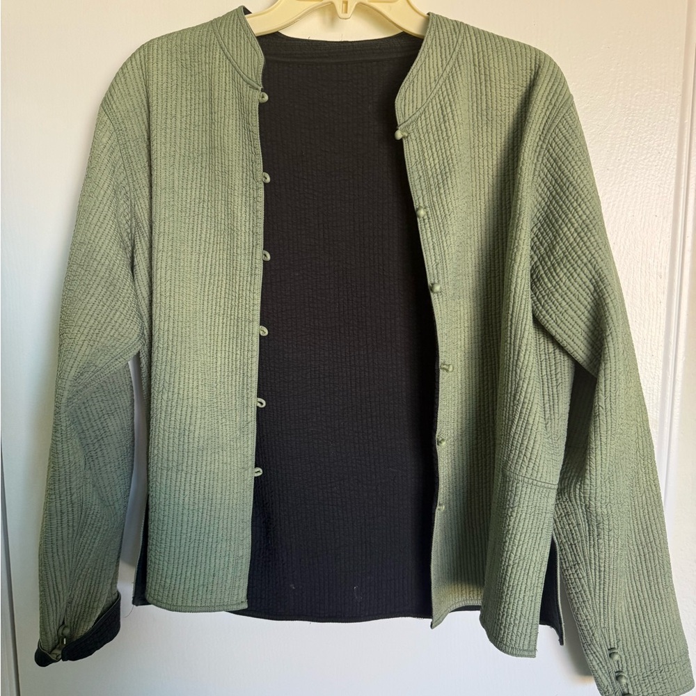 Green Button-Up Cardigan
